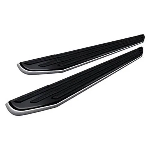 PR-T585 – BLACK HORSE Running Board, Black Aluminum/ Chrome Stainless Steel Trim Unlighted Frame Mount With Mounting ...